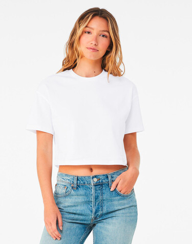 Bella Women`s Jersey Crop Tee, White, L bedrucken, Art.-Nr. 015060005