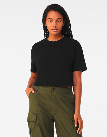 Bella Women`s Jersey Crop Tee, Black, XL bedrucken, Art.-Nr. 015061016