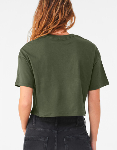 Bella Women`s Jersey Crop Tee, Military Green, L bedrucken, Art.-Nr. 015065195