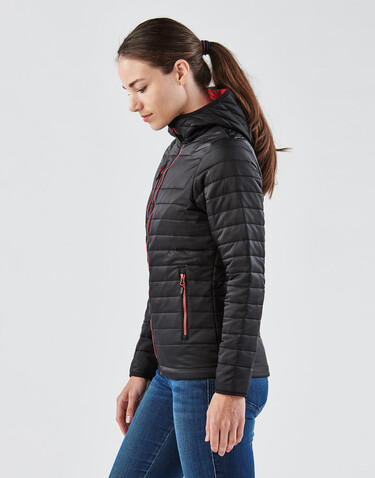 StormTech Women`s Gravity Thermal Jacket, Black/True Red, XL bedrucken, Art.-Nr. 015181636