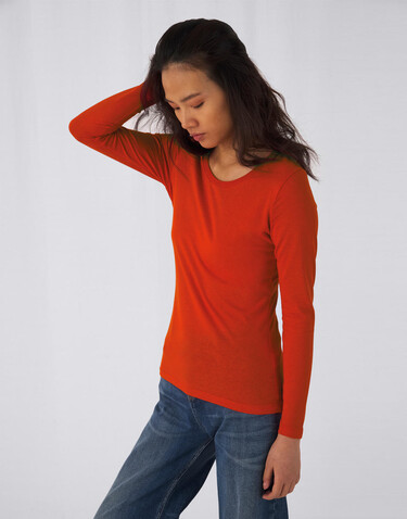 B &amp; C Organic Inspire LSL T /women, Fire Red, L bedrucken, Art.-Nr. 018424075