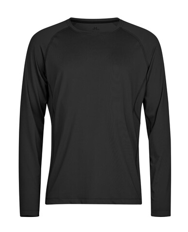 Tee Jays Long Sleeve CoolDry Tee, Black, S bedrucken, Art.-Nr. 020541013