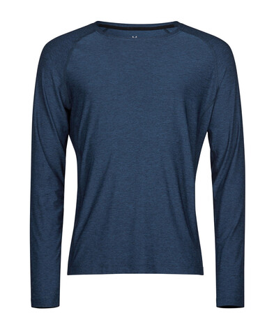 Tee Jays Long Sleeve CoolDry Tee, Navy Melange, L bedrucken, Art.-Nr. 020542095