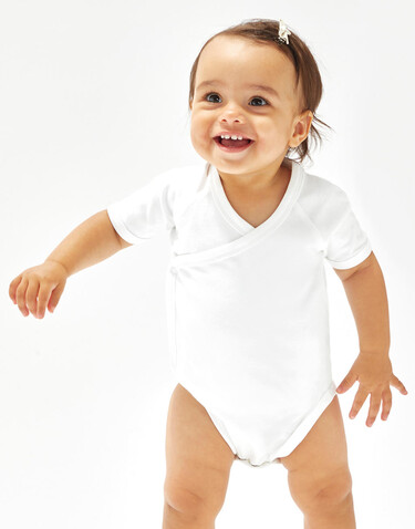 BabyBugz Baby Kimono Bodysuit, White, 0-3 bedrucken, Art.-Nr. 023470001