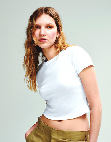 Bella Women`s Micro Rib Baby Tee, Solid Pink Blend, 2XL bedrucken, Art.-Nr. 024064327