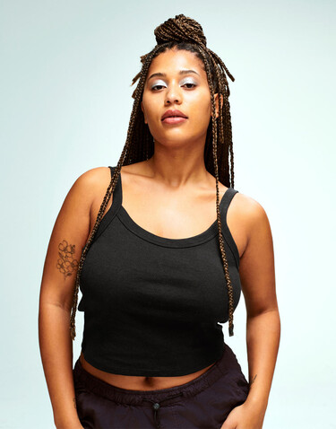 Bella Women`s Micro Rib Spaghetti Strap Tank, Solid Navy Blend, S bedrucken, Art.-Nr. 025062093