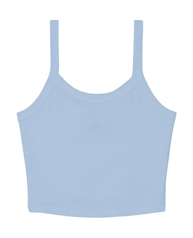 Bella Women`s Micro Rib Spaghetti Strap Tank, Solid Baby Blue Blend, L bedrucken, Art.-Nr. 025063345