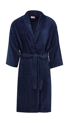 SG ACCESSORIES - TOWELS Como Velours Bath Robe, Navy, M bedrucken, Art.-Nr. 025642004