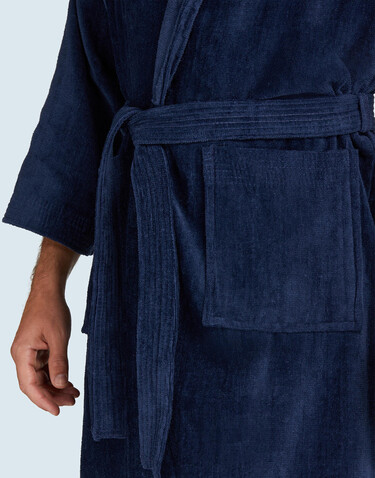 SG ACCESSORIES - TOWELS Como Velours Bath Robe, Navy, 2XL bedrucken, Art.-Nr. 025642007