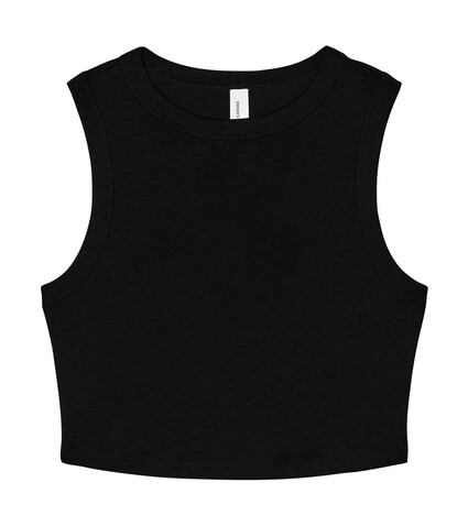 Bella Women`s Micro Rib Muscle Crop Tank, Solid Black Blend, 2XL bedrucken, Art.-Nr. 026061077