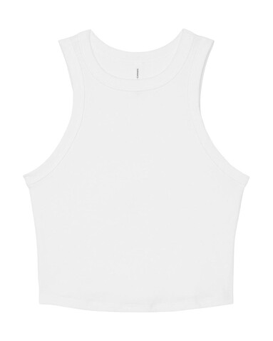 Bella Women`s Micro Rib Racer Tank, Solid White Blend, L bedrucken, Art.-Nr. 027060045