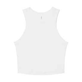 Bella Women`s Micro Rib Racer Tank, Solid White Blend, XS bedrucken, Art.-Nr. 027060042