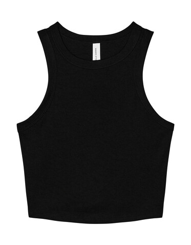 Bella Women`s Micro Rib Racer Tank, Solid Black Blend, L bedrucken, Art.-Nr. 027061075