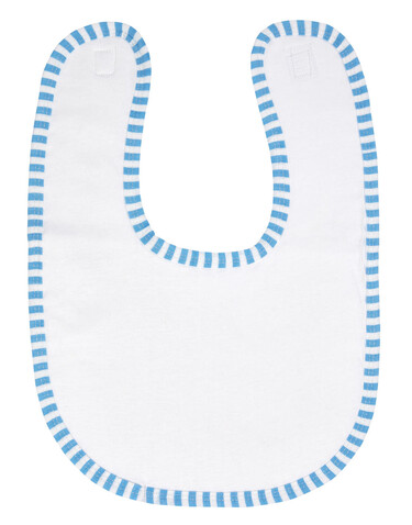 SG ACCESSORIES - TOWELS Arno Baby Bib, White/Baby Blue, One Size bedrucken, Art.-Nr. 042640580
