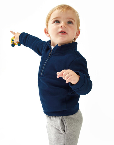 BabyBugz Baby Quarter Zip Sweat, Navy, 18-24 bedrucken, Art.-Nr. 076472005