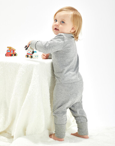 BabyBugz Baby Pyjamas, Heather Grey Melange, 6-12 bedrucken, Art.-Nr. 077471261