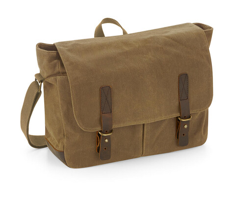 Quadra Heritage Waxed Canvas Messenger, Desert Sand, One Size bedrucken, Art.-Nr. 080307420