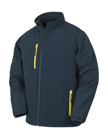 Result Compass Padded Softshell, Navy/Yellow, 2XL bedrucken, Art.-Nr. 084332727