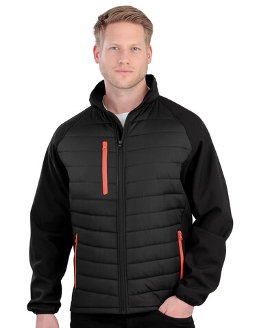 Result Compass Padded Softshell, Black/Black, 2XL bedrucken, Art.-Nr. 084331777