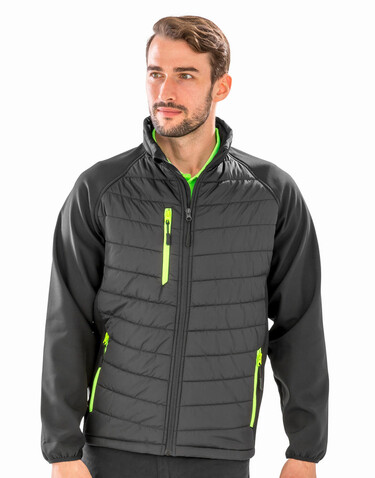 Result Compass Padded Softshell, Black/Orange, 2XL bedrucken, Art.-Nr. 084331787