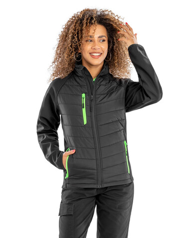 Result Compass Padded Softshell, Black/Orange, 2XL bedrucken, Art.-Nr. 084331787