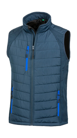 Result Compass Padded Softshell Gilet, Navy/Royal, XL bedrucken, Art.-Nr. 085332376