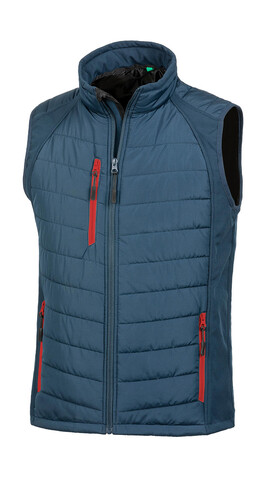 Result Compass Padded Softshell Gilet, Navy/Red, 2XL bedrucken, Art.-Nr. 085332547