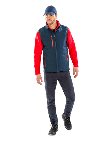Result Compass Padded Softshell Gilet, Black/Lime, L bedrucken, Art.-Nr. 085331715