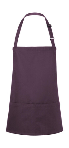 Karlowsky Short Bib Apron Basic with Buckle and Pocket, Aubergine, One Size bedrucken, Art.-Nr. 088674450