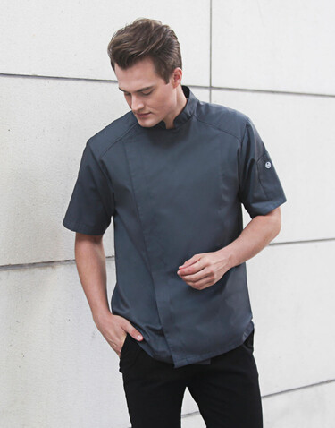 Karlowsky Short-Sleeve Chef Jacket Modern-Look, Anthracite, 56 (XL) bedrucken, Art.-Nr. 097671405