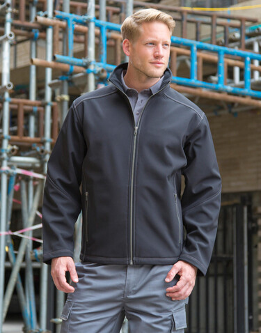 Result Men`s Treble Stitch Softshell, Black, 3XL bedrucken, Art.-Nr. 098331018