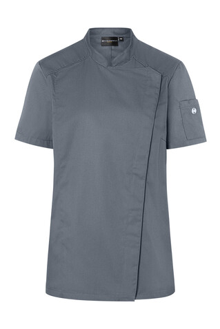 Karlowsky Short-Sleeve Ladies` Chef Jacket Modern-Look, Anthracite, 34 bedrucken, Art.-Nr. 098671400