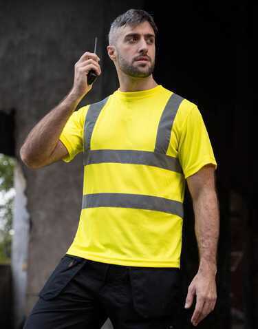 Korntex Hi-Vis T-Shirt Cordoba, Yellow, L bedrucken, Art.-Nr. 100136004