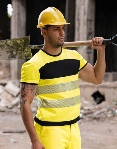 Korntex EOS - Hi-Vis T-Shirt, Yellow/Black, 3XL bedrucken, Art.-Nr. 101136576