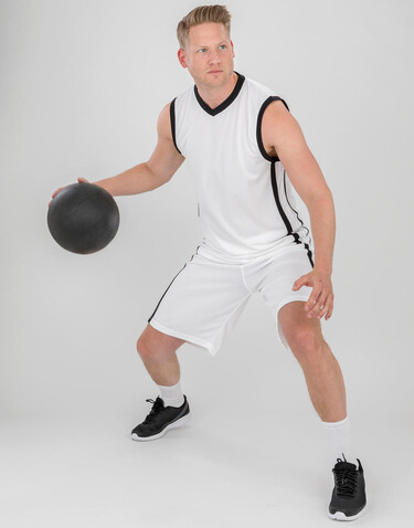 Result Men`s Quick Dry Basketball Top, Black/White, S bedrucken, Art.-Nr. 105331502