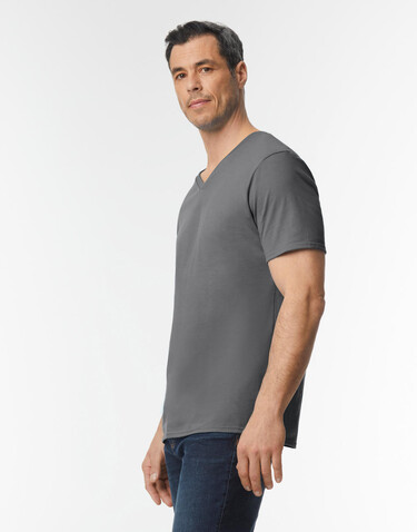 Gildan Softstyle Adult V-Neck T-Shirt, Charcoal, S bedrucken, Art.-Nr. 108091303