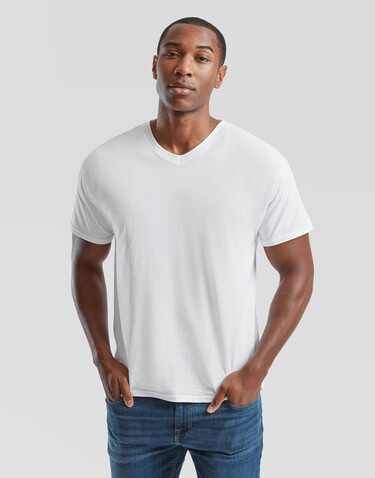 Fruit of the Loom Original V-Neck T, Black, XL bedrucken, Art.-Nr. 109011014