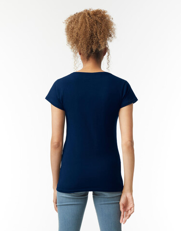 Gildan Softstyle Women`s V-Neck T-Shirt, Sport Grey, S bedrucken, Art.-Nr. 109091253