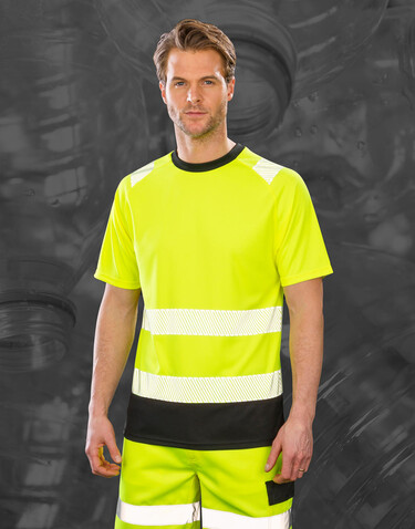 Result Recycled Safety T-Shirt, Fluorescent Yellow, 4XL/5XL bedrucken, Art.-Nr. 111336058