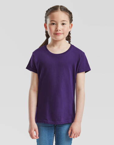 Fruit of the Loom Girls` Iconic 150 T, Dark Heather Grey, 152 (12-13) bedrucken, Art.-Nr. 114011267
