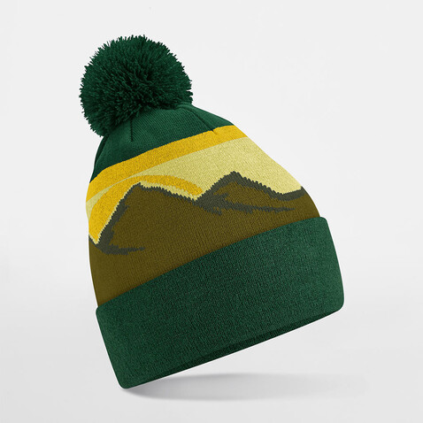 Beechfield Mountain Peaks Pom Pom Beanie, Desert Peaks, One Size bedrucken, Art.-Nr. 116698140