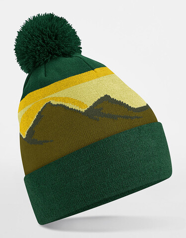 Beechfield Mountain Peaks Pom Pom Beanie, Alpine Peaks, One Size bedrucken, Art.-Nr. 116698130