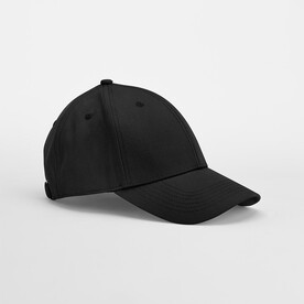 Beechfield EarthAware® Organic Cotton Canvas 6 Panel Cap, Black, One Size bedrucken, Art.-Nr. 120691010