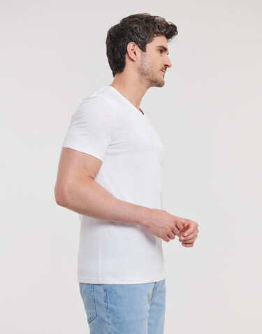 Russell Europe Men`s Pure Organic V-Neck Tee, White, XS bedrucken, Art.-Nr. 123000002