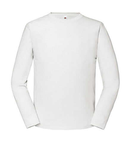Fruit of the Loom Iconic 195 Ringspun Premium Long Sleeve T, White, M bedrucken, Art.-Nr. 125010003
