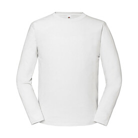 Fruit of the Loom Iconic 195 Ringspun Premium Long Sleeve T, White, XS bedrucken, Art.-Nr. 125010001