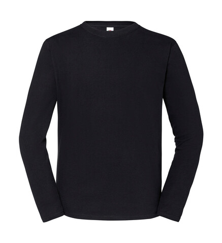 Fruit of the Loom Iconic 195 Ringspun Premium Long Sleeve T, Black, M bedrucken, Art.-Nr. 125011013