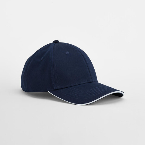 Beechfield EarthAware® Clas. Org. Cotton 6 Panel Sandwich P., French Navy/White, One Size bedrucken, Art.-Nr. 128692500