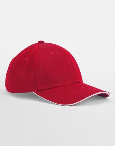 Beechfield EarthAware® Clas. Org. Cotton 6 Panel Sandwich P., White/French Navy, One Size bedrucken, Art.-Nr. 128690530