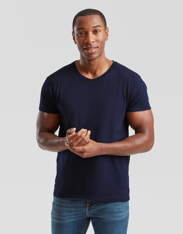 Fruit of the Loom Iconic 150 V Neck T, White, S bedrucken, Art.-Nr. 145010002